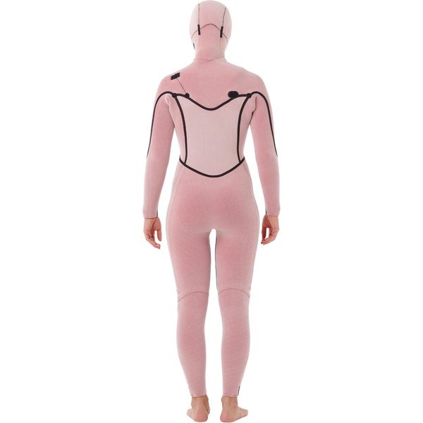 2026 Rip Curl Womens Flashbomb 6/ 4mm Hooded Chest Zip Wetsuit 16FWFS - Black